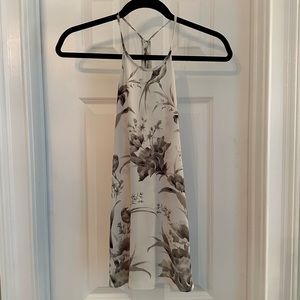 ANN TAYLOR LOFT Painted Floral Black + White Tank - Size Small